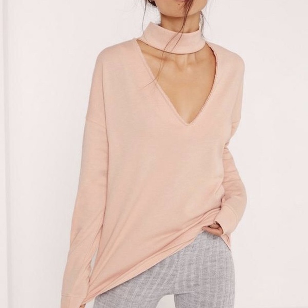 Misguided Pink Cutout Sweater
